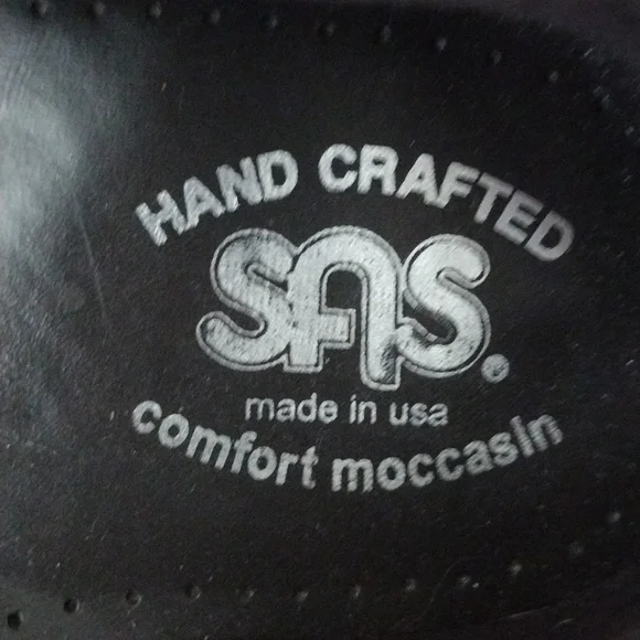 SAS Womens 9m Shoes Leather Moc Toe Lace Up Handcrafted USA Comfort Moccasins - Picture 8 of 9